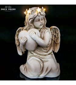 Figurka nagrobna LED aniołka z sercem 4 / 20 / XLT